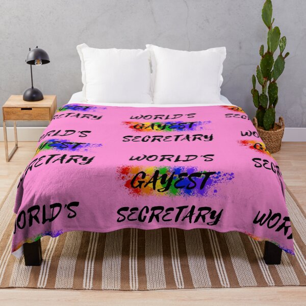 Item preview, World's Gayest Secretary LGBT Humor With Rainbow Colors For Proud Gay Secretaries In Pink designed and sold by LuckyKermit.