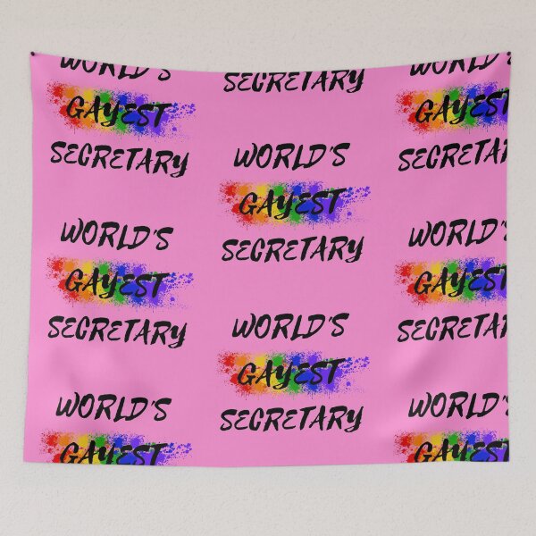 Item preview, World's Gayest Secretary LGBT Humor With Rainbow Colors For Proud Gay Secretaries In Pink designed and sold by LuckyKermit.