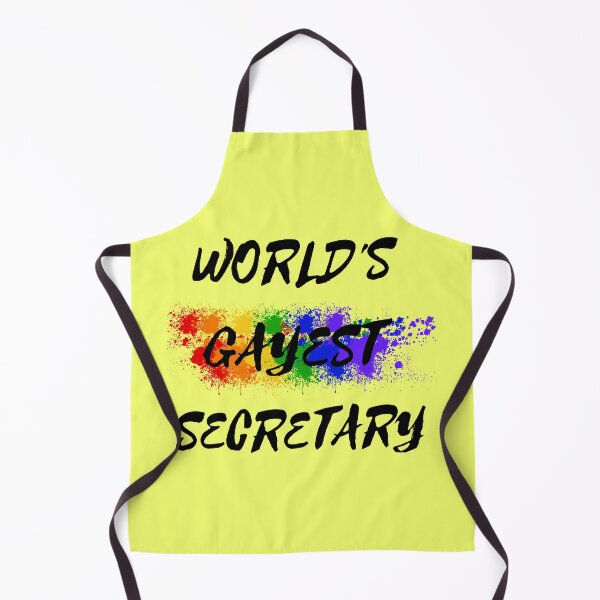 Item preview, World's Gayest Secretary LGBT Humor With Rainbow Colors For Proud Gay Secretaries In Yellow designed and sold by LuckyKermit.