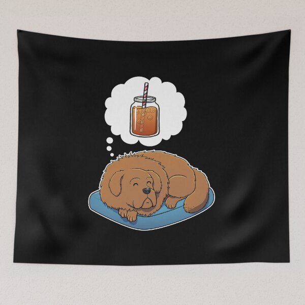 Item preview, Tibetan Mastiff dreaming about Iced Tea designed and sold by DoggieDelights.