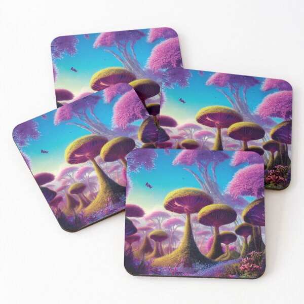 Item preview, a painting of a group of mushrooms in a forest designed and sold by DesignAtYO.