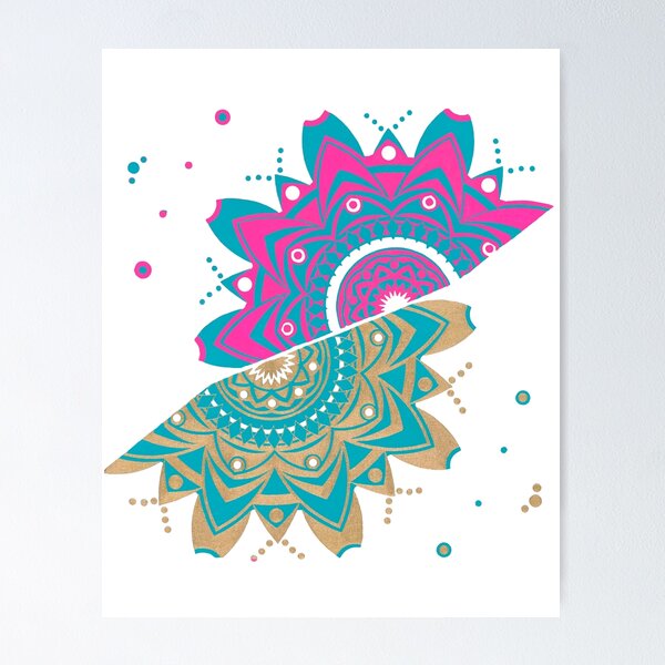 Item preview, GOLD PINK TEAL MANDALA designed and sold by GreenVenus.