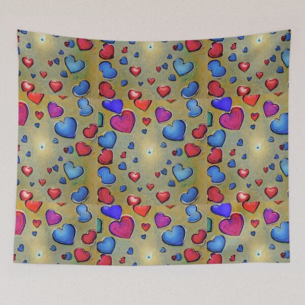 Item preview, Blue and red hearts  designed and sold by bogfl.