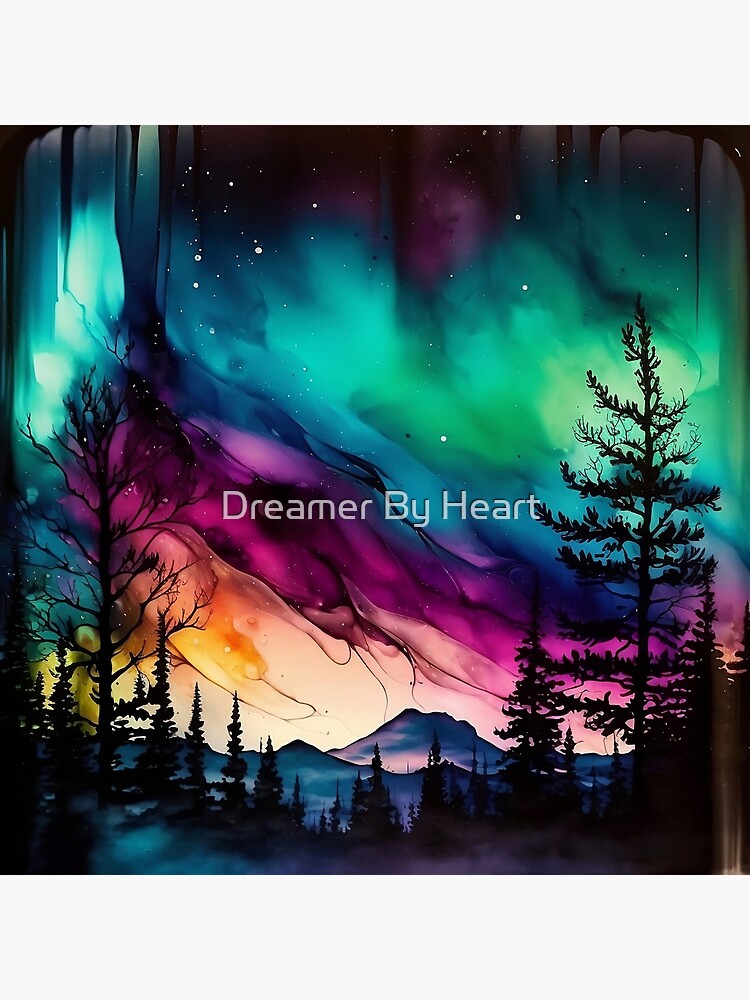 Northern Lights Dreamy Glow in Dark Forest - aurora borealis Art Print for  Sale by Dreamer By Heart