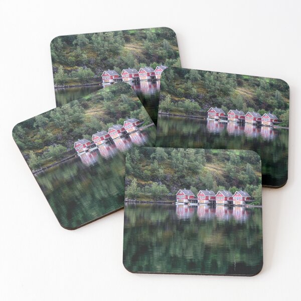 Item preview, Boat Houses on the Fjord - Norway designed and sold by Kathy Weaver.