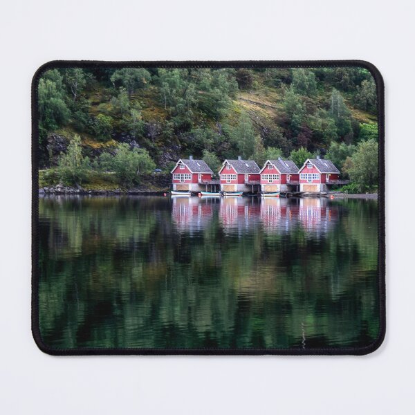 Item preview, Boat Houses on the Fjord - Norway designed and sold by Kathy Weaver.