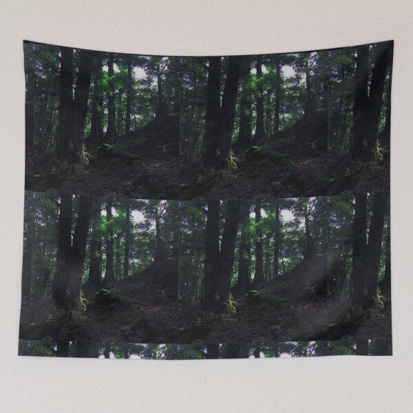 Item preview, Dark forest green trees and sunlight designed and sold by Azaswi.