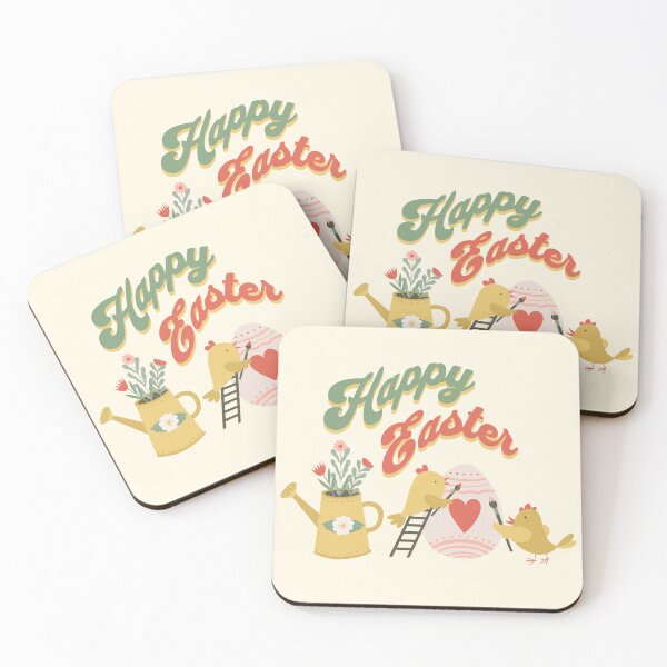Item preview, Happy easter chickens and flowers  designed and sold by Yulacreative.