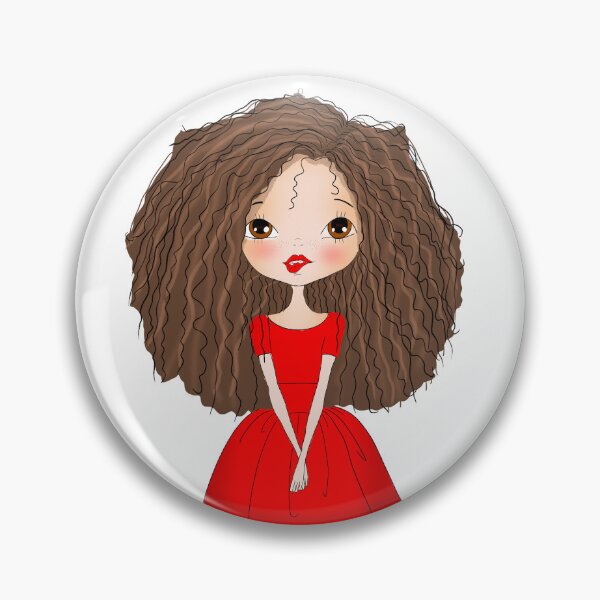Item preview, curly-haired girl designed and sold by sumbulart.