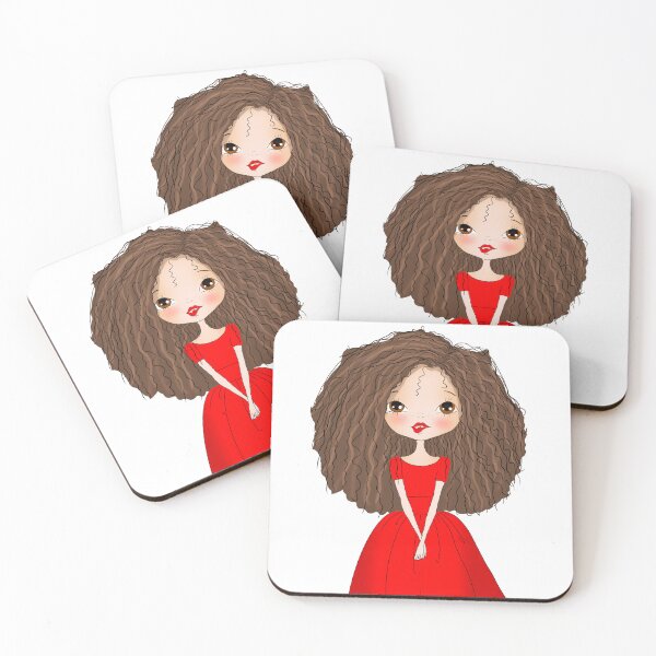 Item preview, curly-haired girl designed and sold by sumbulart.
