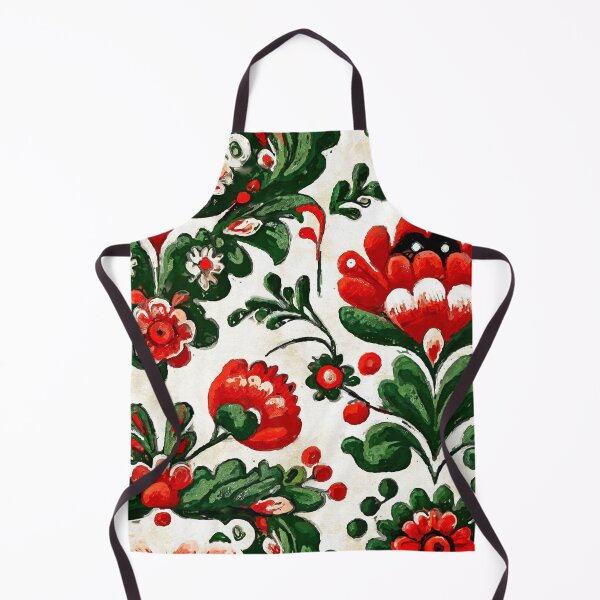 Item preview, Folklore motif red flowers designed and sold by JBJart.