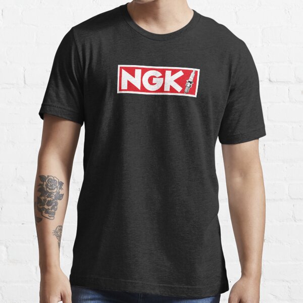 Classic red rectangular NGK spark plug text logo