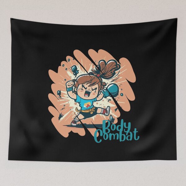 Item preview, Funny Cartoonish Cute Girl Doing Body Combat Punch designed and sold by Cute-Jory-Store.