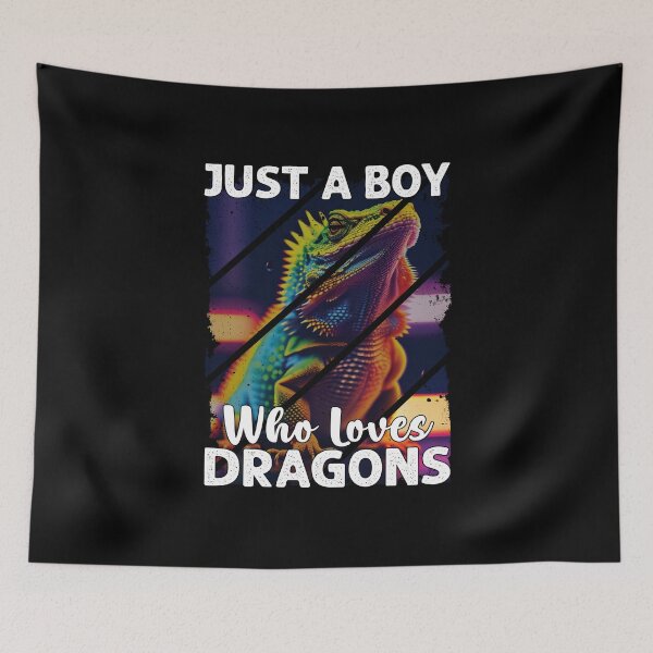 Item preview, Just a Boy who loves Bearded Dragons Retro Lizard Lover designed and sold by Trendy Valley .