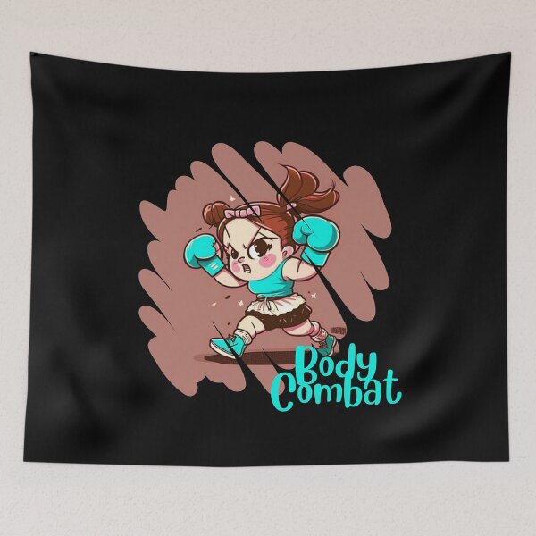 Item preview, Funny Cartoonish Cute Girl Doing Body Combat Workout designed and sold by Cute-Jory-Store.