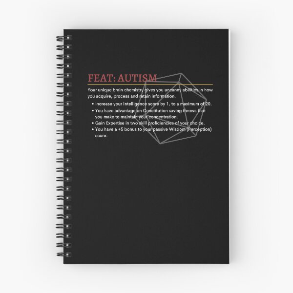 Item preview, Autistic Acceptance, Autism as a Feat, Neurodiversity in DnD designed and sold by Chickane.