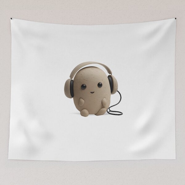 Item preview, Cute Potato Listening to Music - The Stone Collection designed and sold by FiveIntentions.