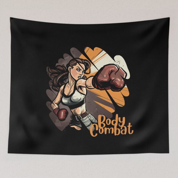 Item preview, Confident Cartoonish Lady Doing Body Combat Workout designed and sold by Cute-Jory-Store.