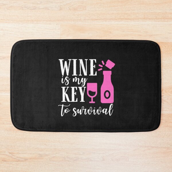 Item preview, Wine is my key to survival Quote, Wine Lover Gift, Wine Drinker, Typography Quote, Alcohol Quotes designed and sold by thedazzlingmonk.