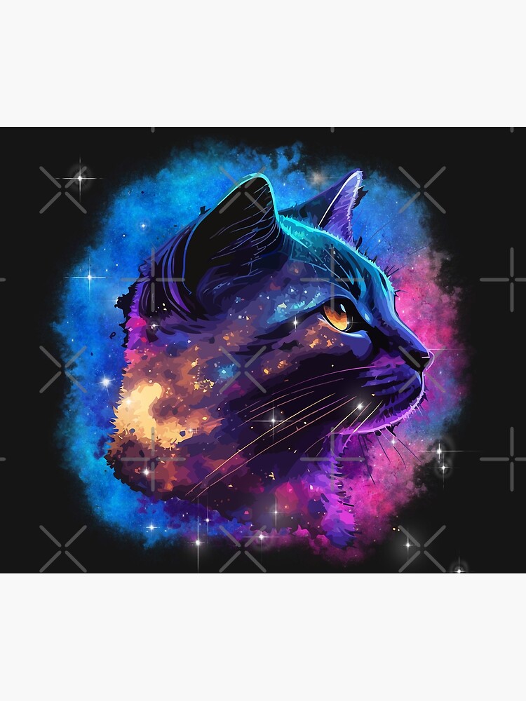 Disover Galaxy Space Cat design styled Tapestry