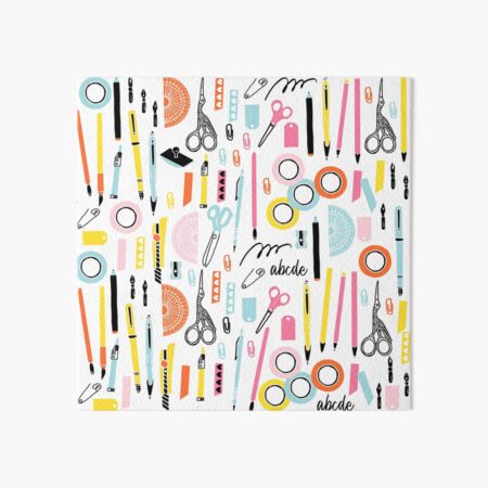 Cute Art Supplies with pens, pencils, scissors and washi tape | Poster