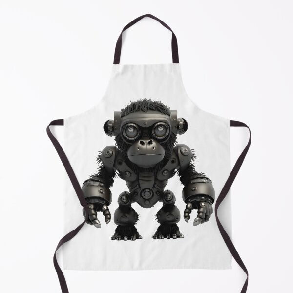 Artikelvorschau, Schwarzer Gorilla-Roboter | Süßer Gorilla | Steampunk-Roboteraffe entworfen und verkauft von Broskan.