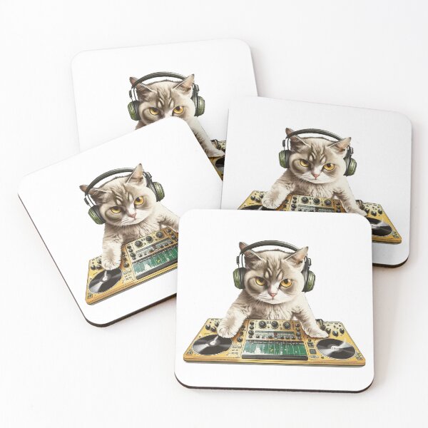 Item preview, DJ cat - Fantasy Cat 6 designed and sold by Stickeropium.