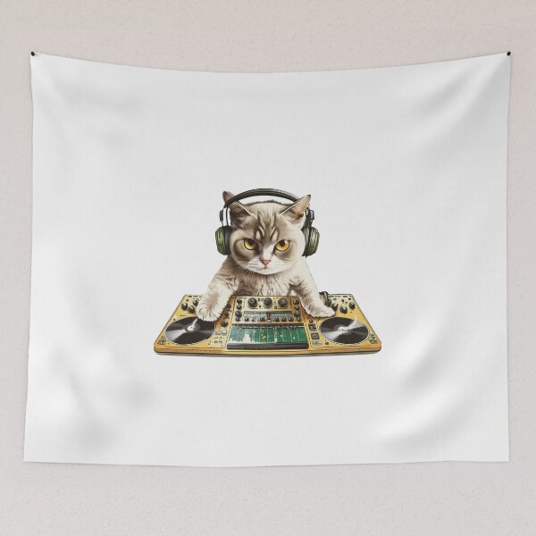 Item preview, DJ cat - Fantasy Cat 6 designed and sold by Stickeropium.