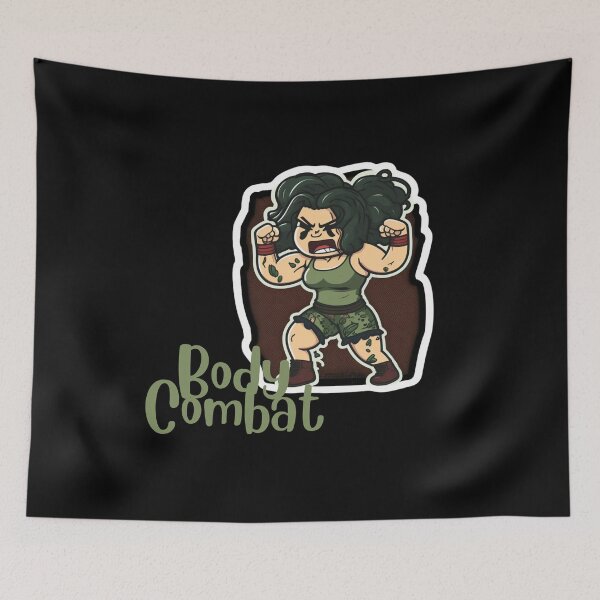 Item preview, Funny Cartoonish Lady Doing Body Combat Workout designed and sold by Cute-Jory-Store.