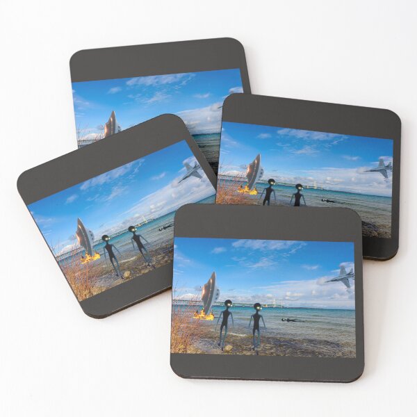 Item preview, JET SHOOTS DOWN UFO OVER LAKE HURON - ALIENS EMERGE FROM CRAFT designed and sold by TechLaughs.