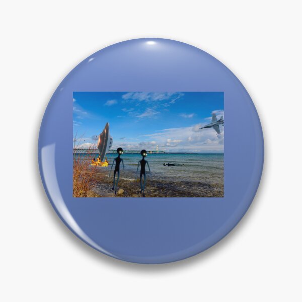 Item preview, JET SHOOTS DOWN UFO OVER LAKE HURON - ALIENS EMERGE FROM CRAFT designed and sold by TechLaughs.