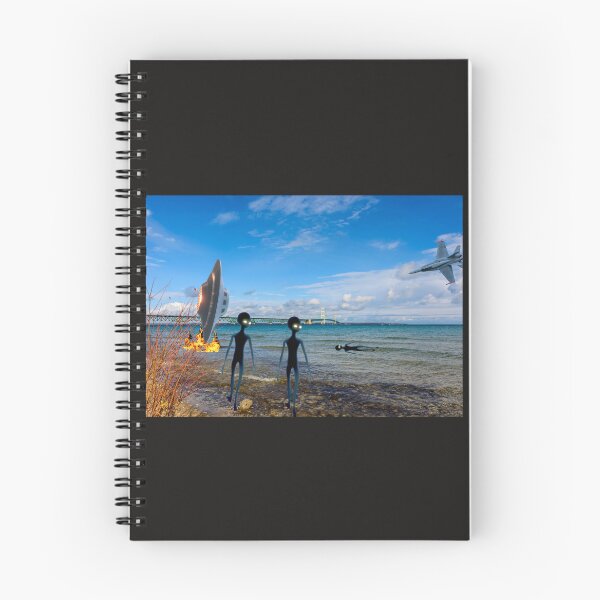 Item preview, JET SHOOTS DOWN UFO OVER LAKE HURON - ALIENS EMERGE FROM CRAFT designed and sold by TechLaughs.