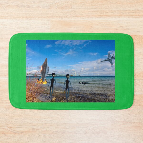 Item preview, JET SHOOTS DOWN UFO OVER LAKE HURON - ALIENS EMERGE FROM CRAFT designed and sold by TechLaughs.