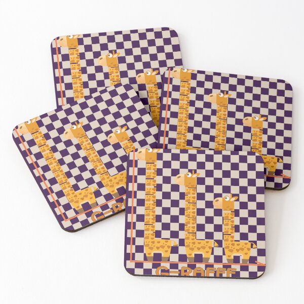 Item preview, Funny Giraffe Graph Safari Animal Squares designed and sold by fatydesignspace.