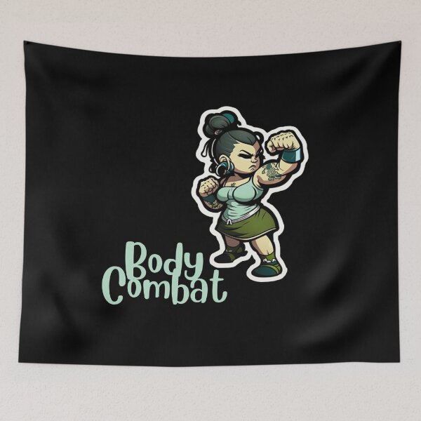 Item preview, Funny Cartoonish Lady Doing Body Combat Workout designed and sold by Cute-Jory-Store.
