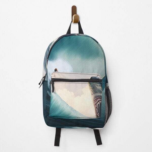 Item preview, white shark attacking surfer designed and sold by Arthoughts.