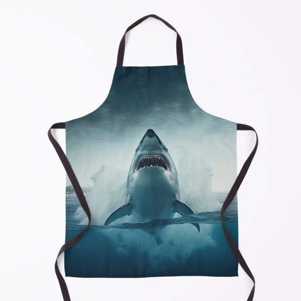Item preview, white shark jumping designed and sold by Arthoughts.