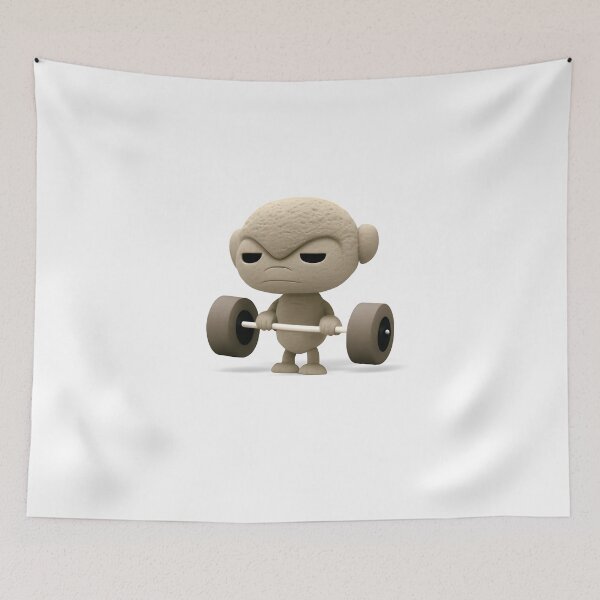 Item preview, Monkey Weight Lifter - The Stone Collection designed and sold by FiveIntentions.