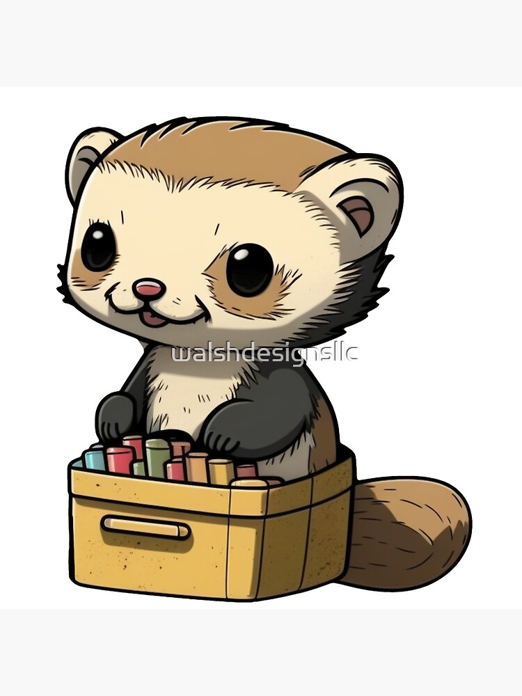 Painting of a Cute Ferret Looking Directly at You Leggings for