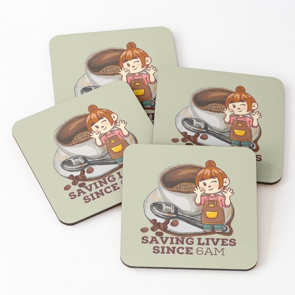 Item preview, Saving Lives Since 6am Coffee Barista. For a barista, for a waiter, for a coffee shop. designed and sold by Wentoo.