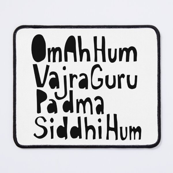 Item preview, Om Ah Hum Vajra Guru Padma Siddhi Hum Guru Rinpoche Black designed and sold by wordznart.