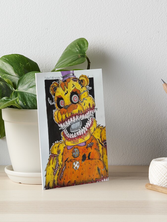 I am real” FNAF UCN Nightmare Fredbear Art Board Print for Sale by  terrieberrytont