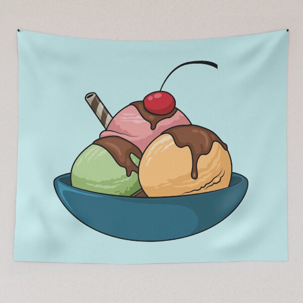 Item preview, Ice cream cartoon illustration designed and sold by Misscartoon.