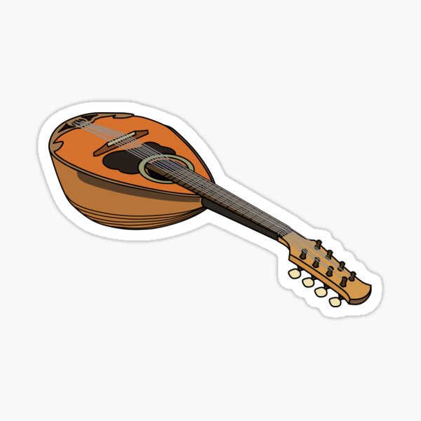 "Mandolin cartoon illustration" Sticker for Sale by Misscartoon | Redbubble