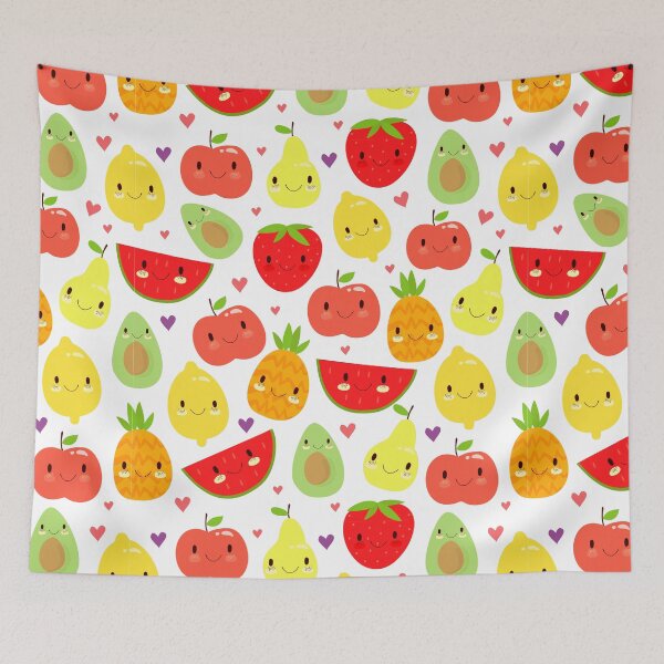 Item preview, Patrón de mosaico de diversión de verano de frutas Kawaii brillante designed and sold by Sweet Zoe Shop.