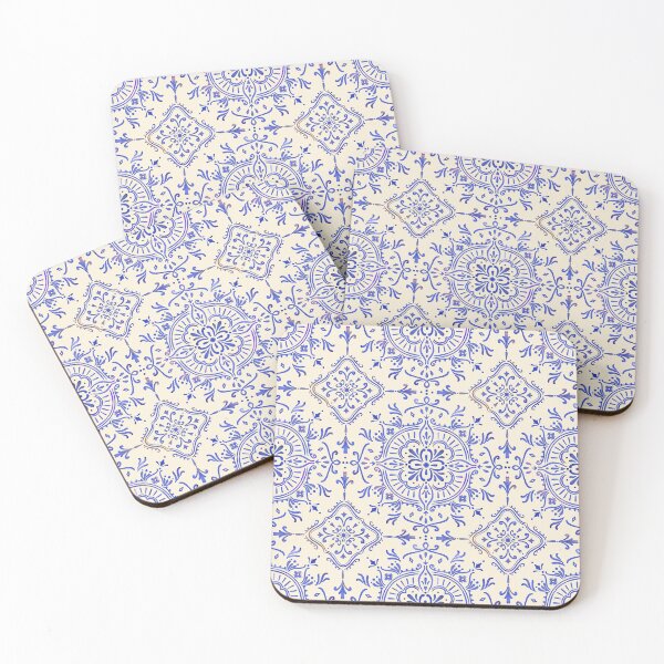 Item preview, Mediterranean style blue floral ornament designed and sold by ChateauMargot.