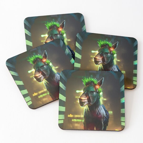 Item preview, Cyber donkey Punk dude designed and sold by nedinesdigitals.