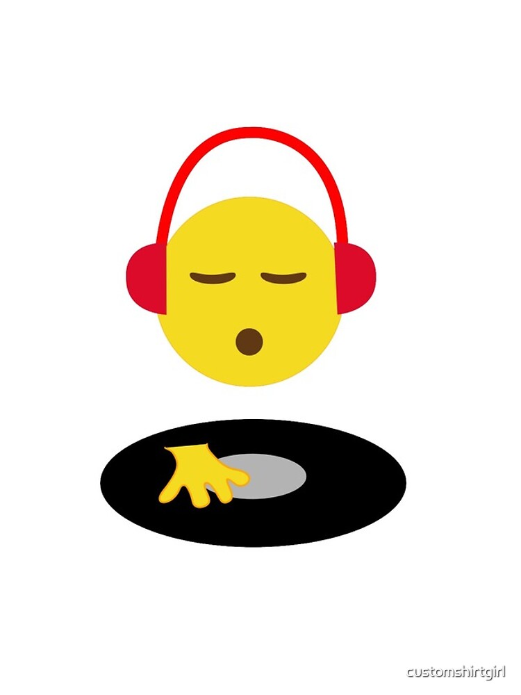 "Emoji DJ Disc Jockey Scratch Vinyl Record Turntable Retro Design" iPhone Case for Sale by