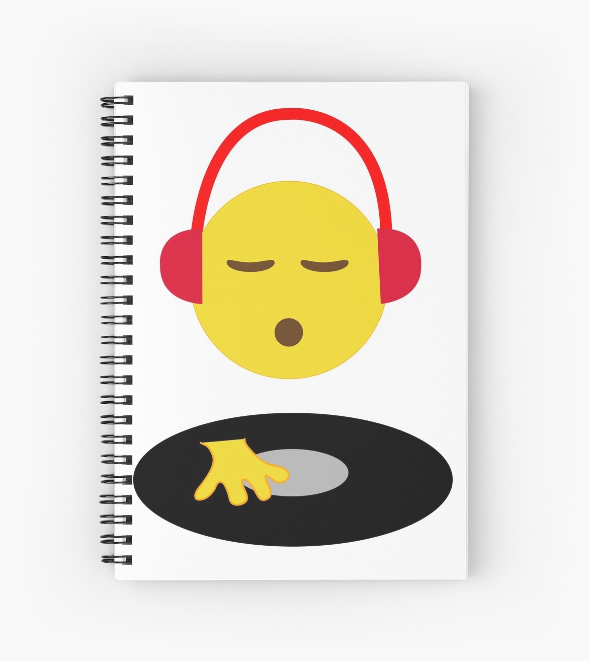 "Emoji DJ Disc Jockey Scratch Vinyl Record Turntable Retro Design