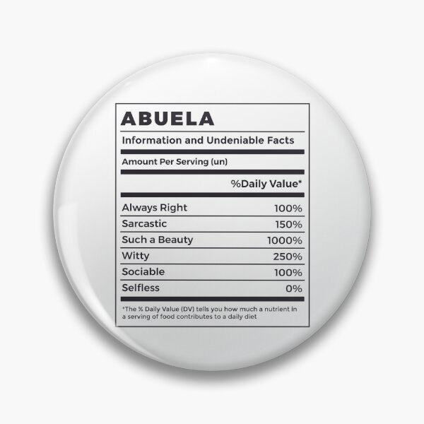 Item preview, Funny Abuela Nutritional Facts designed and sold by MrEddie10.